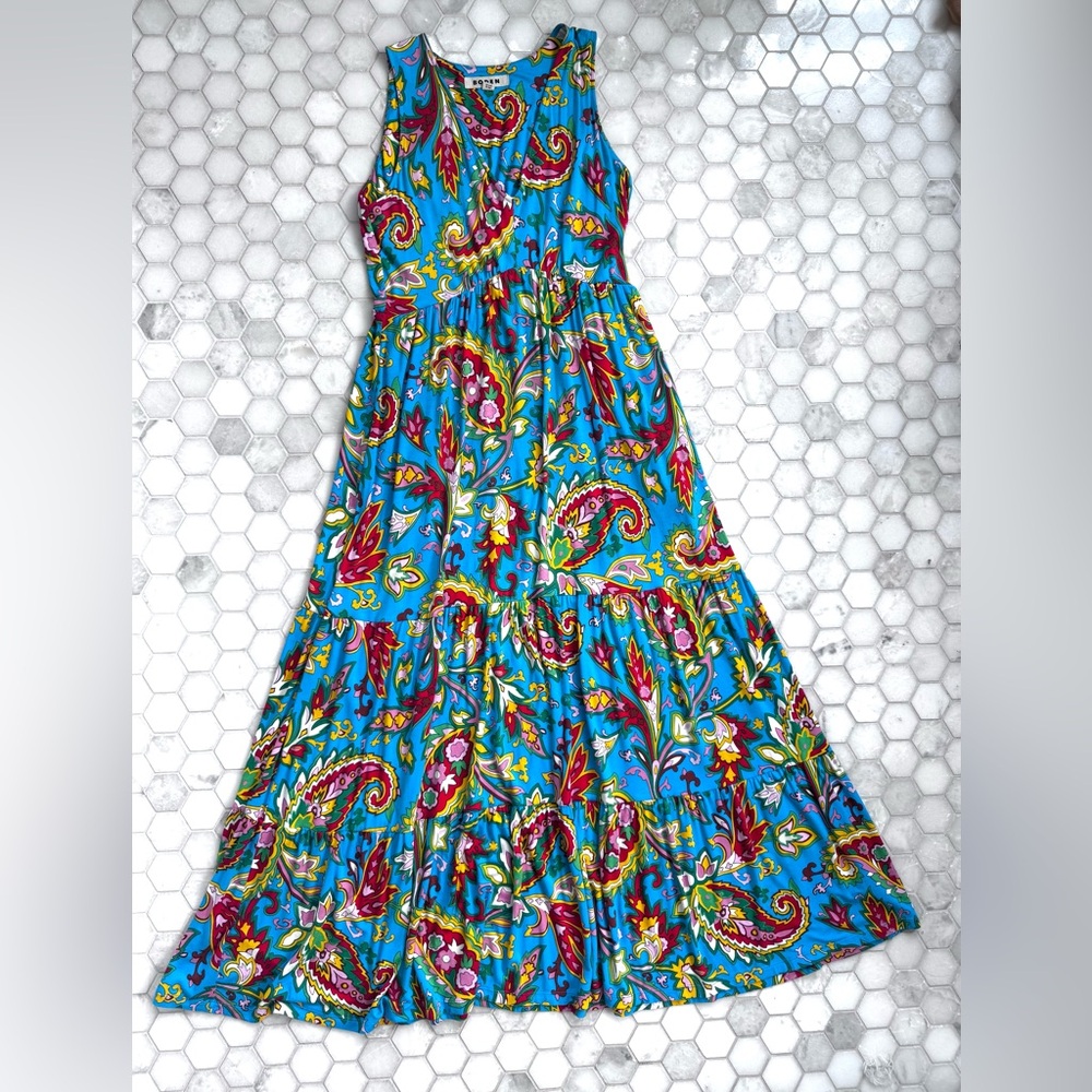 Boden Turquoise and Red Paisley Maxi Dress. Worn only twice.